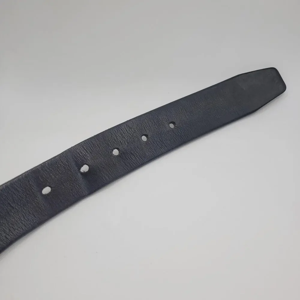Banana Republic Belt 36 Black Leather Dress Silver Brass Buckle Classic Casual